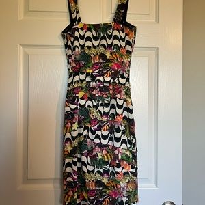 Nicole Miller size 0 multi color sheath dress